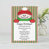 雪だるまの子供の休暇パーティー招待状 招待状 (スタンド正面)