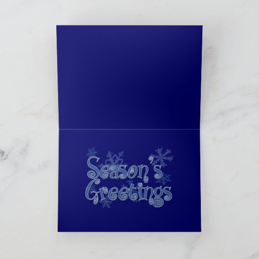 雪だるまの季節の挨拶 ホリデーカード (内部)