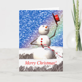 雪だるまの完璧なクリスマス シーズンカード