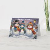 雪だるまの幸せがいっぱい カード (正面)