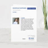 雪だるまの幸せ - 子供の芸術作品 for CHOC サンキューカード (裏面)