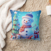 雪だるまの応援 クッション (ブランケット)