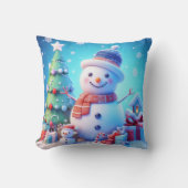 雪だるまの応援 クッション (正面)