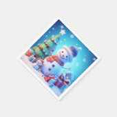 雪だるまの応援 スタンダードカクテルナプキン (角)