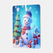 雪だるまの応援 メタルオーナメント (正面左)