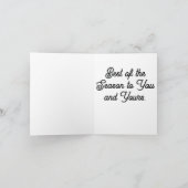 雪だるまの折りたたみグリーティングカード カード (内部)