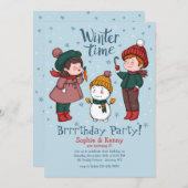 雪だるまの招待状を造ろう 招待状 (正面/裏面)