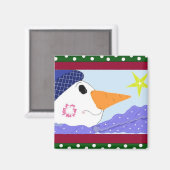 雪だるまの星空観察 マグネット (正面/裏面)