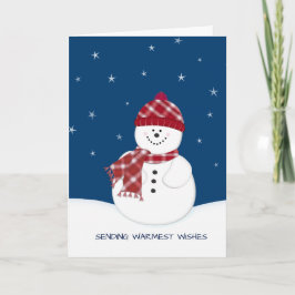 雪だるまの最も暖かい願いのクリスマスの休日の挨拶 シーズンカード
