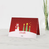 雪だるまの木と星 カード (裏面)