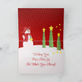 雪だるまの木と星 カード (内部)