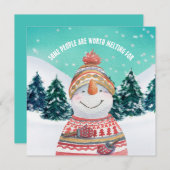 雪だるまの木何人かの人々は溶ける価値がある シーズンカード (正面/裏面)