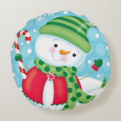 雪だるまの枕 ラウンドクッション (裏面)