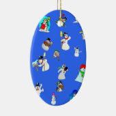 雪だるまの楕円形のクリスマスのオーナメント セラミックオーナメント (右)