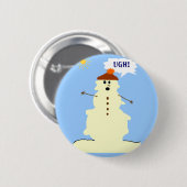 雪だるまの溶けるボタン 缶バッジ (正面&裏面)