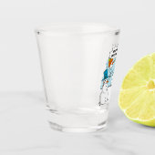 雪だるまの漫画のおもしろいなスケッチ ショットグラス (左)