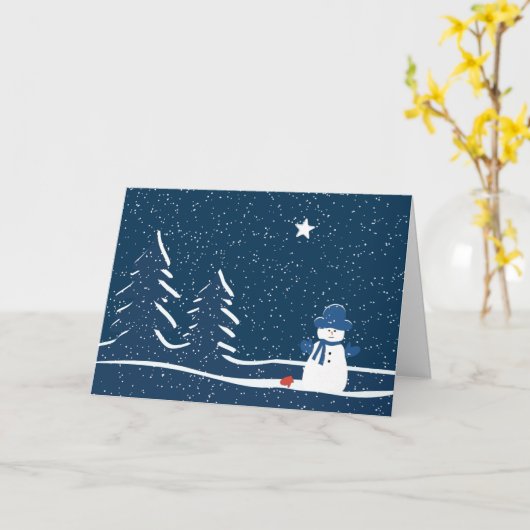 雪だるまの監視 カード (黄色い花)