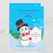 雪だるまの移動祝賀カード シーズンカード (正面/裏面)