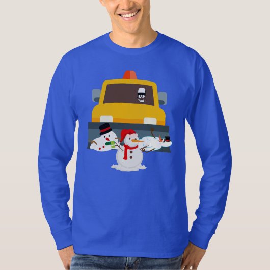 雪だるまの積雪 Tシャツ (正面)