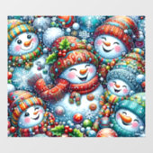 雪だるまの窓用ステッカー ウィンドウサイン (シート)