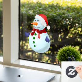 雪だるまの窓用ステッカー ウィンドウサイン