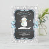 雪だるまの第1誕生日の冬のONEderlandの招待状 招待状 (スタンド正面)