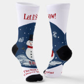 雪だるまの素晴らしいタイムイヤー女性のパーソナライズ ソックス (傾斜あり)