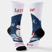 雪だるまの素晴らしい時間の年をパーソナライズユニセックスする ソックス (傾斜あり)