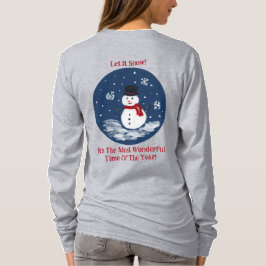 雪だるまの素晴らしい時間の年をパーソナライズ Tシャツ