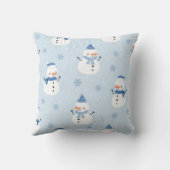 雪だるまの継ぎ目のない模様，冬の背景，冬  クッション (裏面)