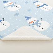 雪だるまの継ぎ目のない模様，冬の背景，冬  シェルパブランケット (3/4)