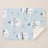 雪だるまの継ぎ目のない模様，冬の背景，冬  シェルパブランケット (正面(横))