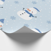 雪だるまの継ぎ目のない模様，冬の背景，冬  ラッピングペーパー (角)