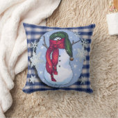 雪だるまの緑の帽子 クッション (ブランケット)
