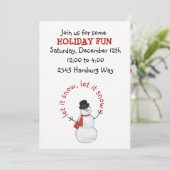 雪だるまの編集可能な招待状 招待状 (スタンド正面)