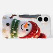 雪だるまの自撮り iPhone 16 カバー (裏面 (横))
