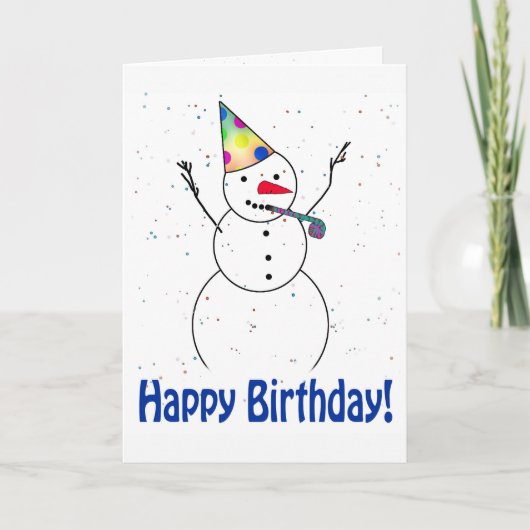 雪だるまの誕生日パーティー シーズンカード (正面)