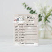 雪だるまの赤ちゃんシャワーの願いベビーカード (スタンド正面)