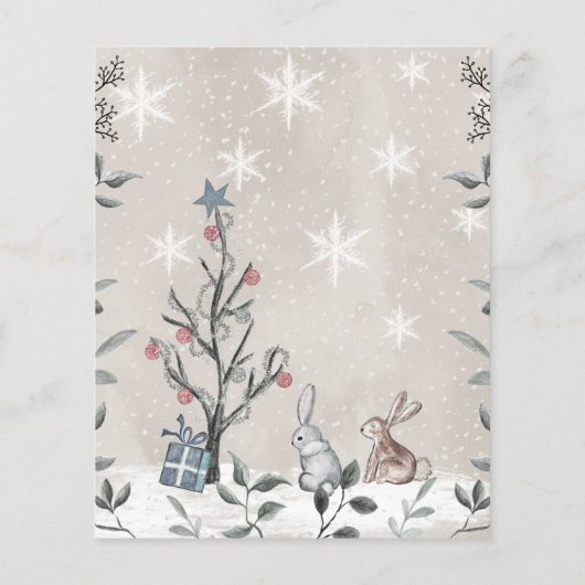 雪だるまの赤ちゃんシャワーの願いベビーカード (裏面)