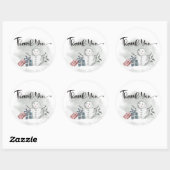 雪だるまの赤ちゃん感謝していシャワーユー ラウンドシール (シート)