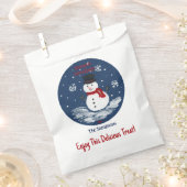 雪だるまの赤の個人用設定 フェイバーバッグ (クリップ留めされた状態)