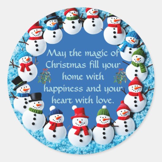 雪だるまの輪 ラウンドシール (正面)