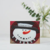 雪だるまの郵便はがき ポストカード (スタンド正面)