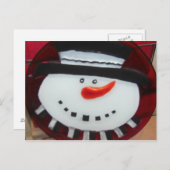 雪だるまの郵便はがき ポストカード (正面/裏面)