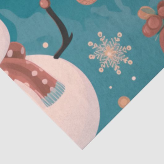 雪だるまの雪の結晶ギフトパープルグレークリスマス 薄葉紙 (詳細)