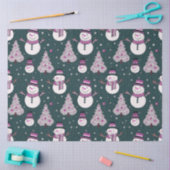 雪だるまの雪片クリスマスツリークリスマス 薄葉紙 (クラフト)