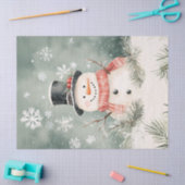 雪だるまの雪片スプルーススプリグスデクページ 薄葉紙 (クラフト)