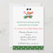 雪だるまの顔の休日の招待状 招待状 (正面)