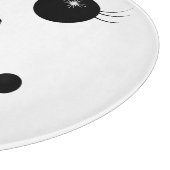 雪だるまの顔の円形のガラスまな板 カッティングボード (角)