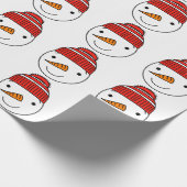 雪だるまの顔の包装紙 ラッピングペーパー (角)